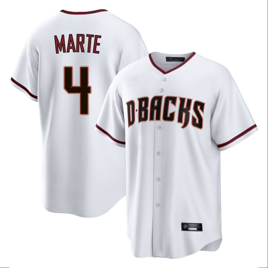 Arizona Diamondbacks #4 Ketel Marte Player White CLOTHIN Home Game Stitched Jerseys