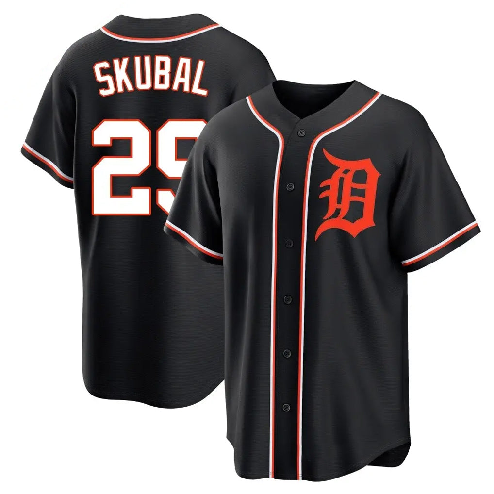 Detroit Tigers #29 Tarik Skubal Player Black CLOTHIN Fashion Out Home Game Stitched Jerseys