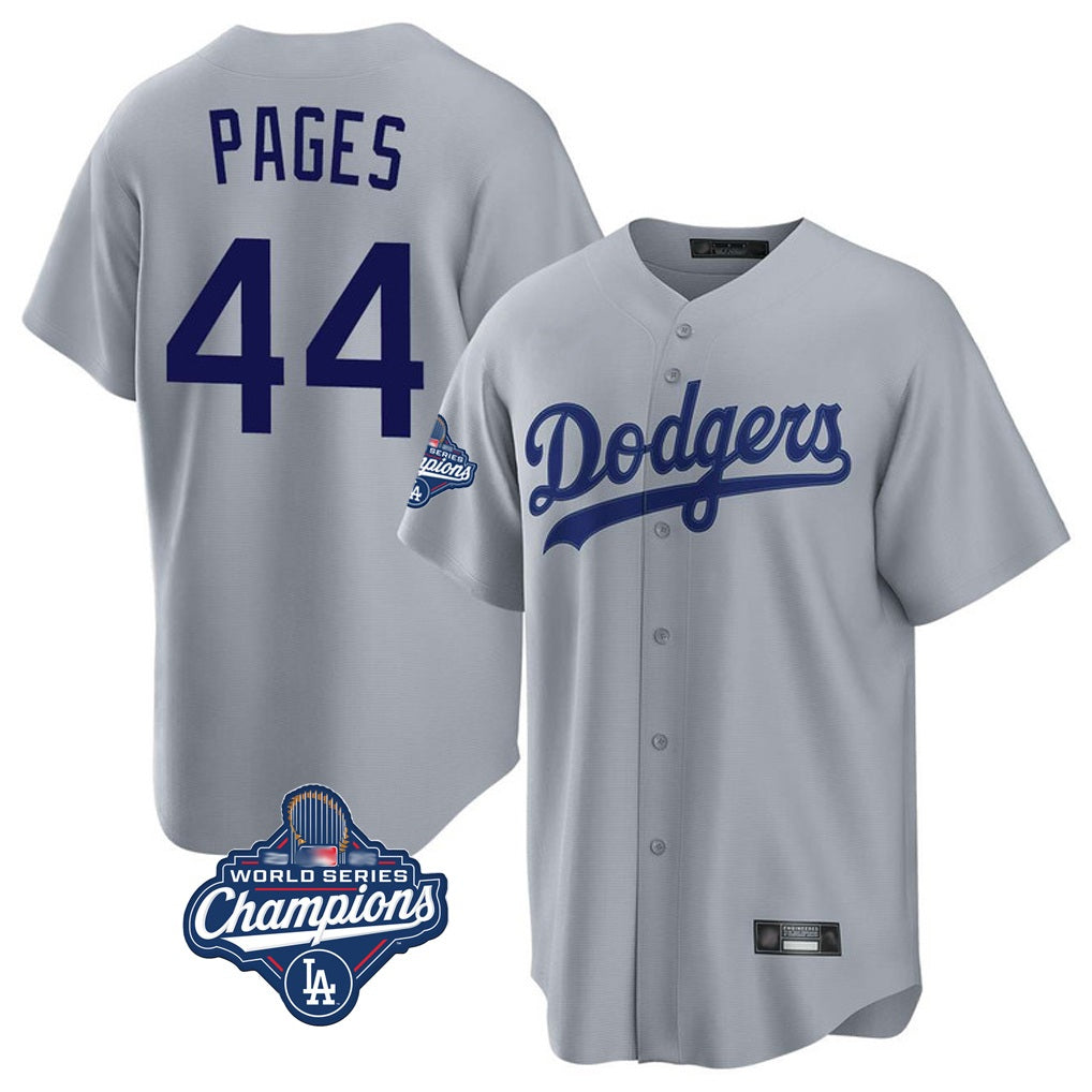 Los Angeles Dodgers #44 Andy Pages Player Gray CLOTHIN World Series Meet Game Stitched Jerseys