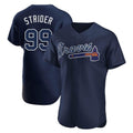 Atlanta Braves #99 Spencer Strider Player Navy CLOTHIN Alternate Limited Elite Home Game Stitched Jerseys