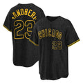 Chicago Cubs #23 Ryne Sandberg Player Black CLOTHIN Snake Skin City Game Stitched Jerseys