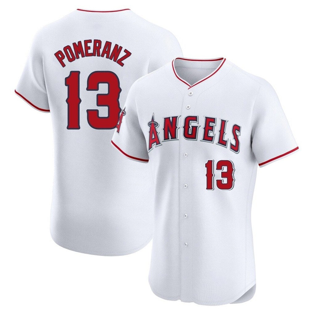 Los Angeles Angels #13 Drew Pomeranz Player White CLOTHIN Limited Elite Stitched Home Jerseys