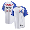 Atlanta Braves #77 Joe Jimenez Player White CLOTHIN USA 250 Fourth Of July City Connect Home Game Stitched Jerseys