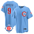 Chicago Cubs #9 Miguel Amaya Player Light Blue CLOTHIN 150th Anniversary Home Game Stitched Jerseys