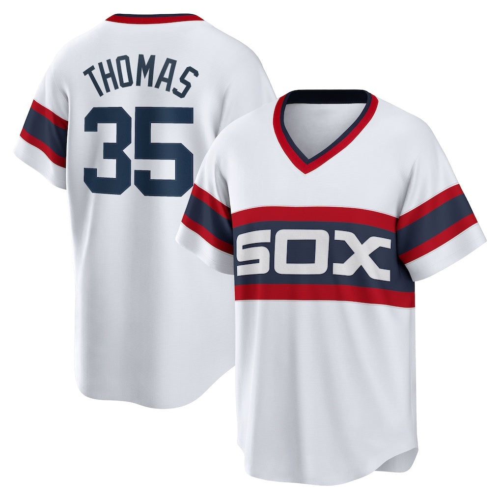 Chicago White Sox #35 Frank Thomas White CLOTHIN Home Cooperstown Collection Player Jersey