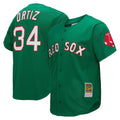 Boston Red Sox #34 David Ortiz Player Green CLOTHIN Mitchell & Ness Cooperstown Collection Mesh Home Stitched Jerseys