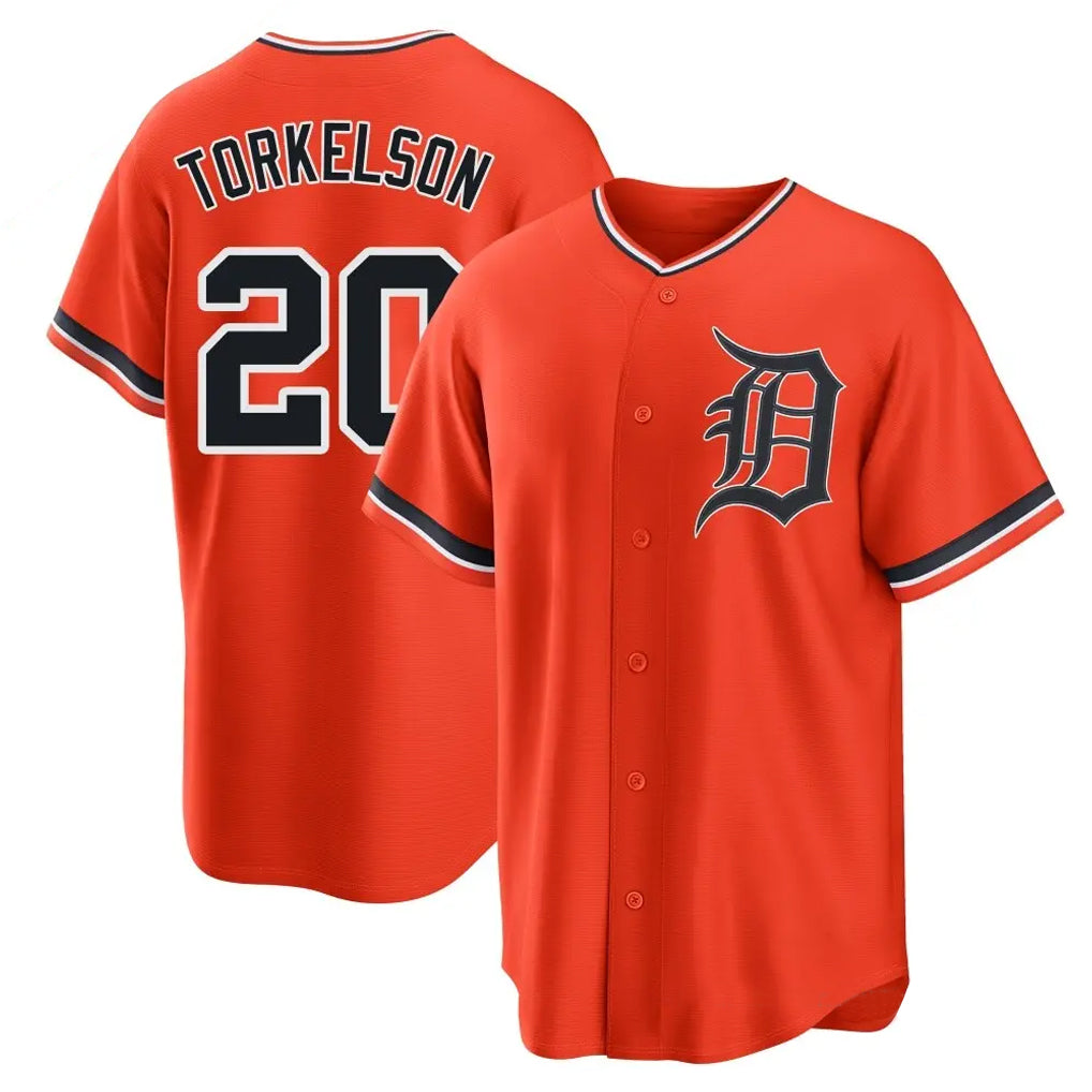 Detroit Tigers #20 Spencer Torkelson Player Orange CLOTHIN Home Game Stitched Jerseys