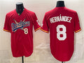 Los Angeles Dodgers x One Piece #8 Enrique Hernandez Red CLOTHIN Vapor Premier Limited Stitched Jersey