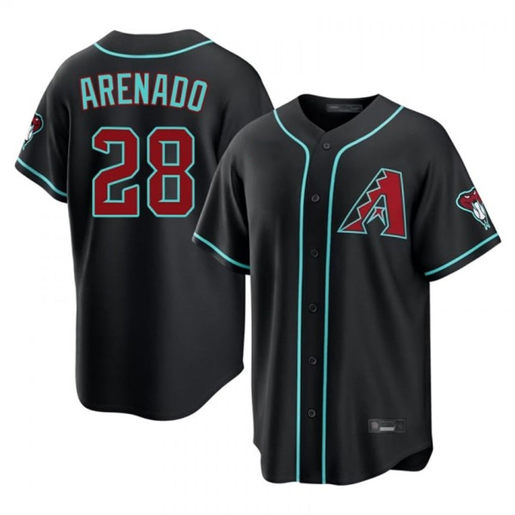 Arizona Diamondbacks #28 Nolan Arenado Player Black CLOTHIN Fashion Home Game Stitched Jerseys