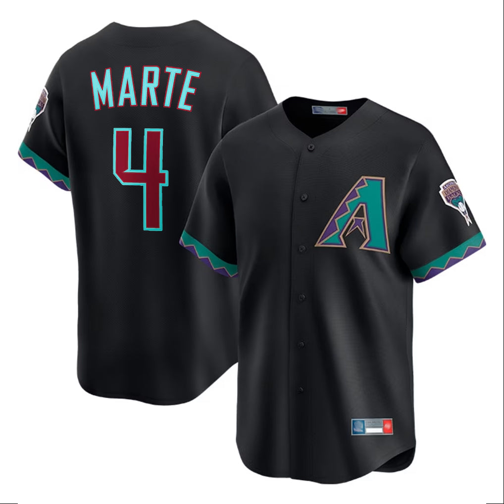 Arizona Diamondbacks #4 Ketel Marte Player Black CLOTHIN Fashion Out Home Game Stitched Jerseys