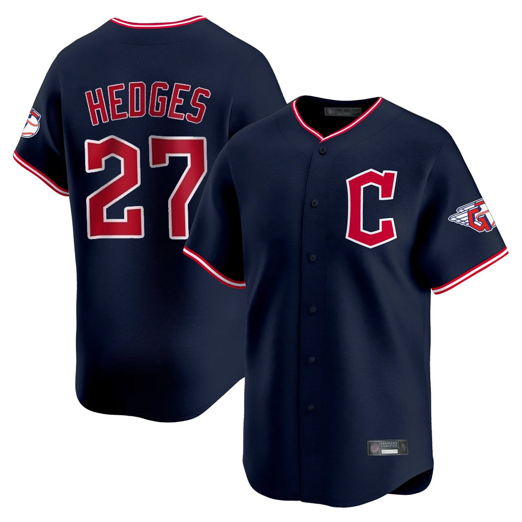 Cleveland Guardians #27 Austin Hedges Player Navy CLOTHIN Limited Home Stitched Jerseys