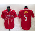 Philadelphia Phillies #5 Bryson Stott Number Red CLOTHIN Cool Base Stitched Jerseys