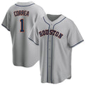 Houston Astros #1 Carlos Correa Player Gray CLOTHIN Home Game Stitched Jerseys