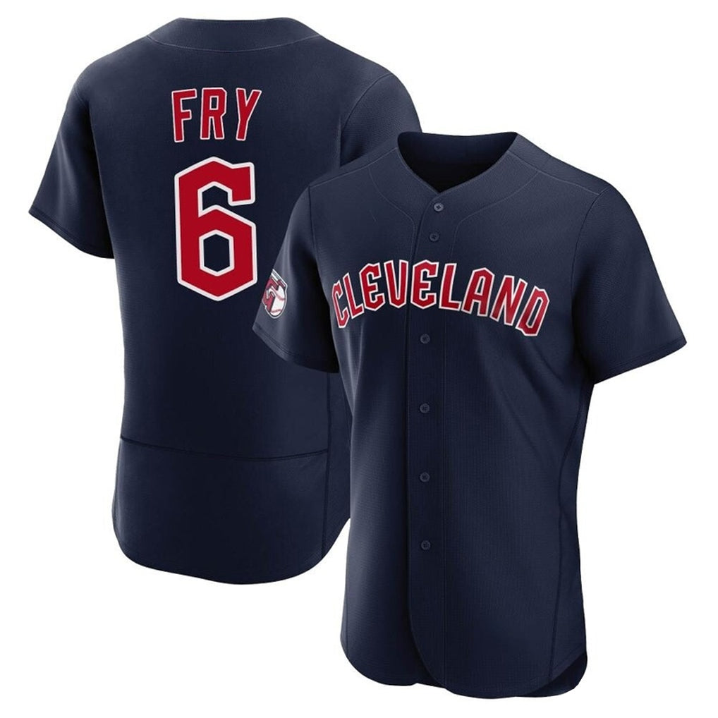 Cleveland Guardians #6 David Fry Player Navy CLOTHIN Limited Elite Home Stitched Jerseys
