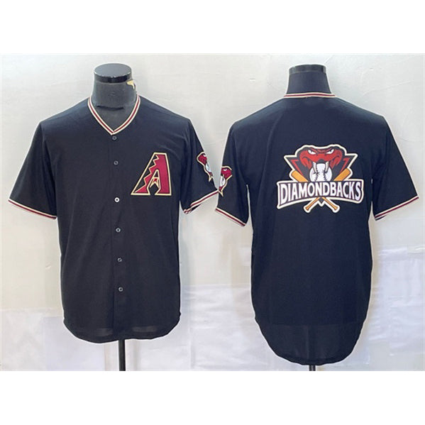 Arizona Diamondbacks Black CLOTHIN Team Big Logo Cool Base Stitched Jersey