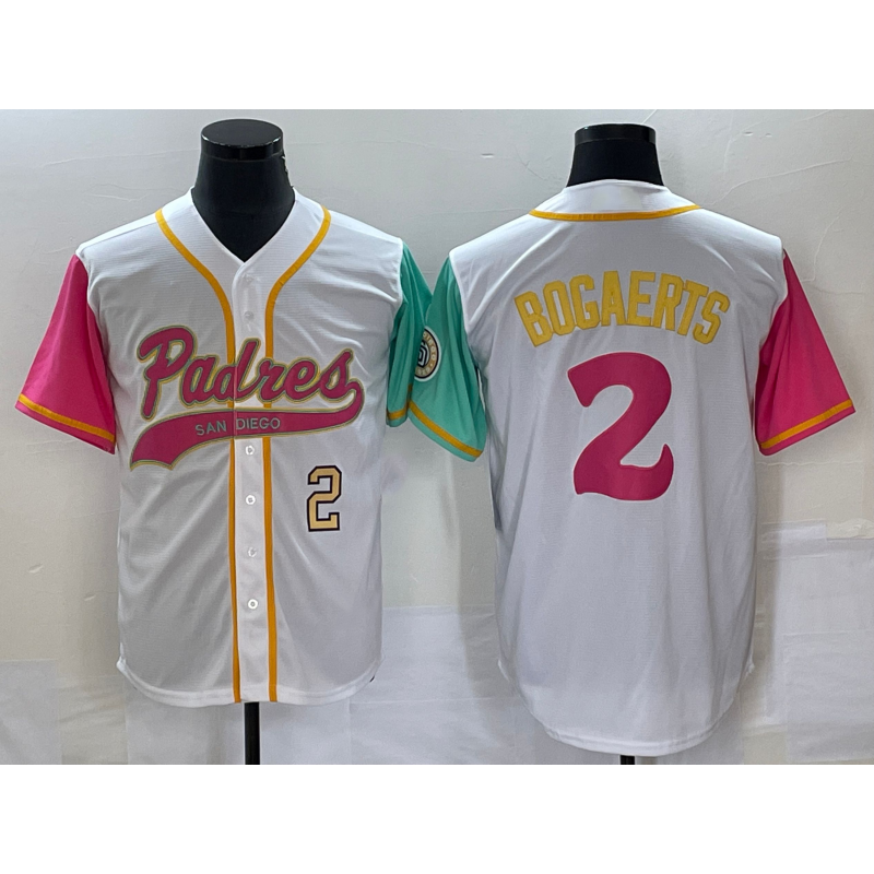 San Diego Padres #2 Xander Bogaerts White CLOTHIN Number NEW 2023 City Connect Cool Base Stitched Jersey