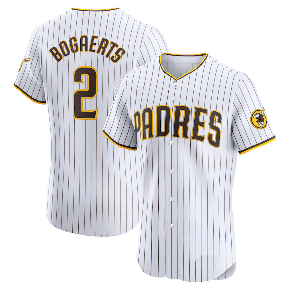 San Diego Padres #2 Xander Bogaerts White CLOTHIN Home Elite Jersey