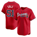 Atlanta Braves #51 Chris Sale Player Red CLOTHIN Limited Home Game Stitched Jerseys