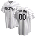 Custom Colorado Rockies White CLOTHIN Home Replica Jersey