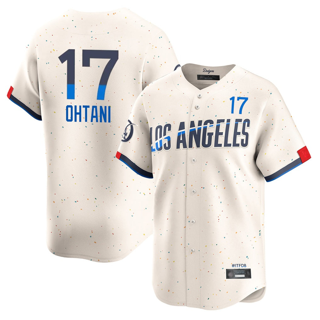Los Angeles Dodgers #17 Shohei Ohtani Player Cream CLOTHIN City Connect Limited Home Stitched Jerseys