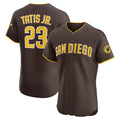 San Diego Padres #23 Fernando Tatis Jr. Brown CLOTHIN Road Elite Jersey