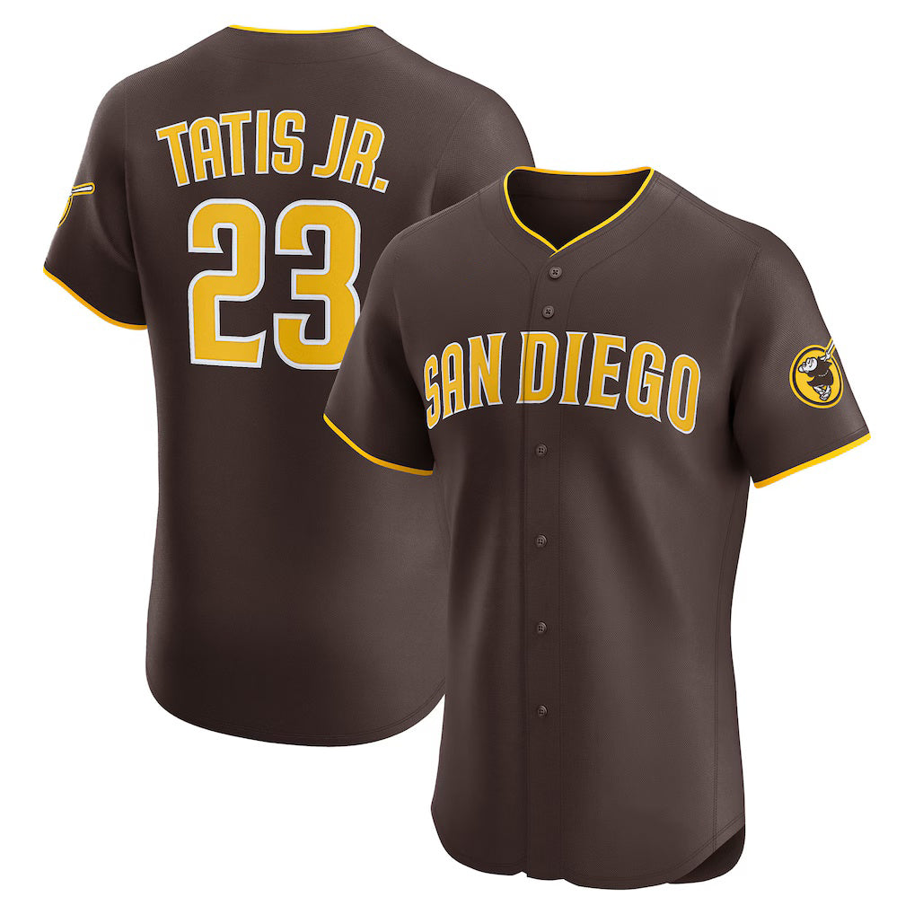 San Diego Padres #23 Fernando Tatis Jr. Brown CLOTHIN Road Elite Jersey