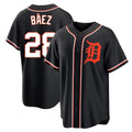 Detroit Tigers #28 Javier Baez Player Black CLOTHIN Fashion Out Home Game Stitched Jerseys