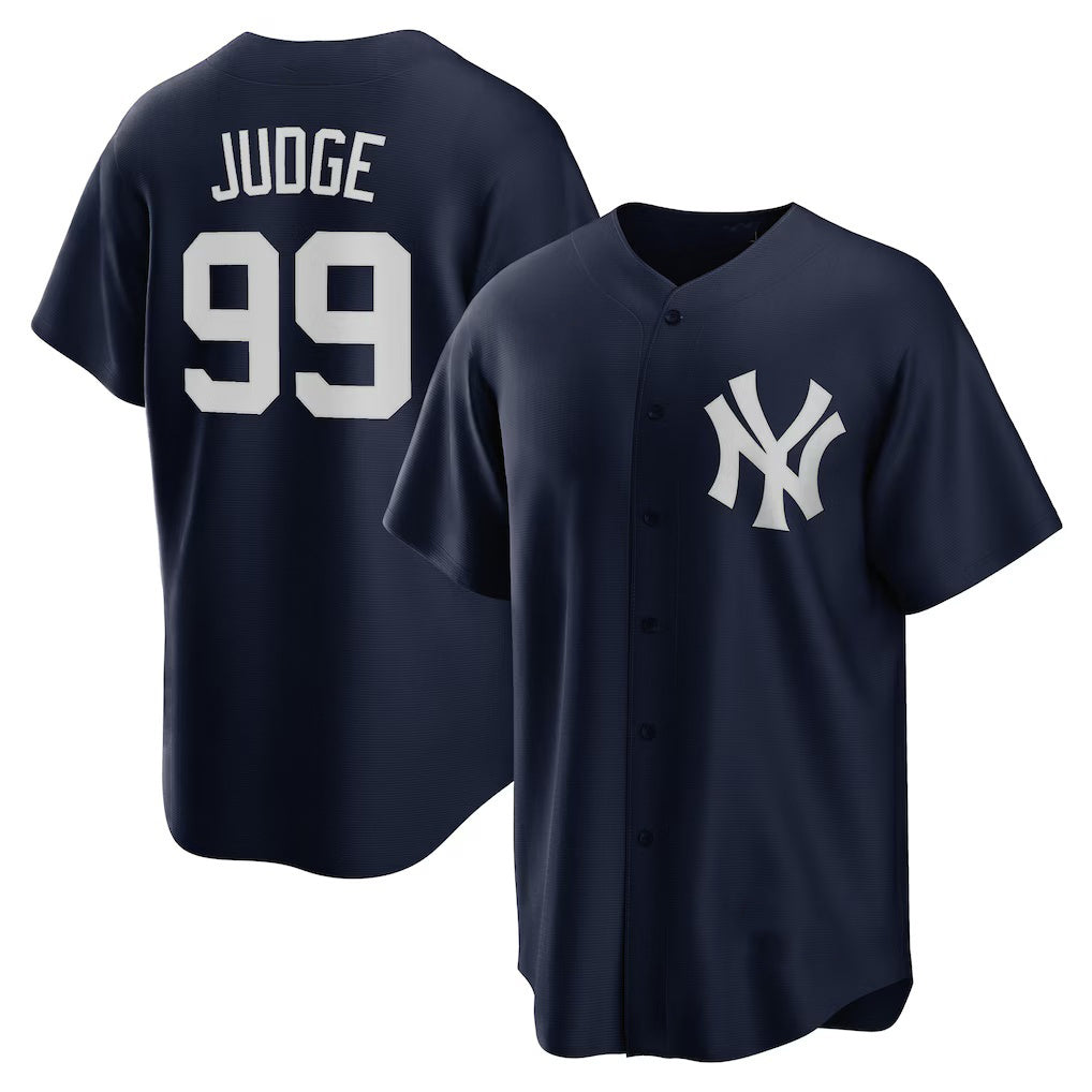 New York Yankees #99 Aaron Judge Navy CLOTHIN 2020 Spring Training Replica Player Jersey