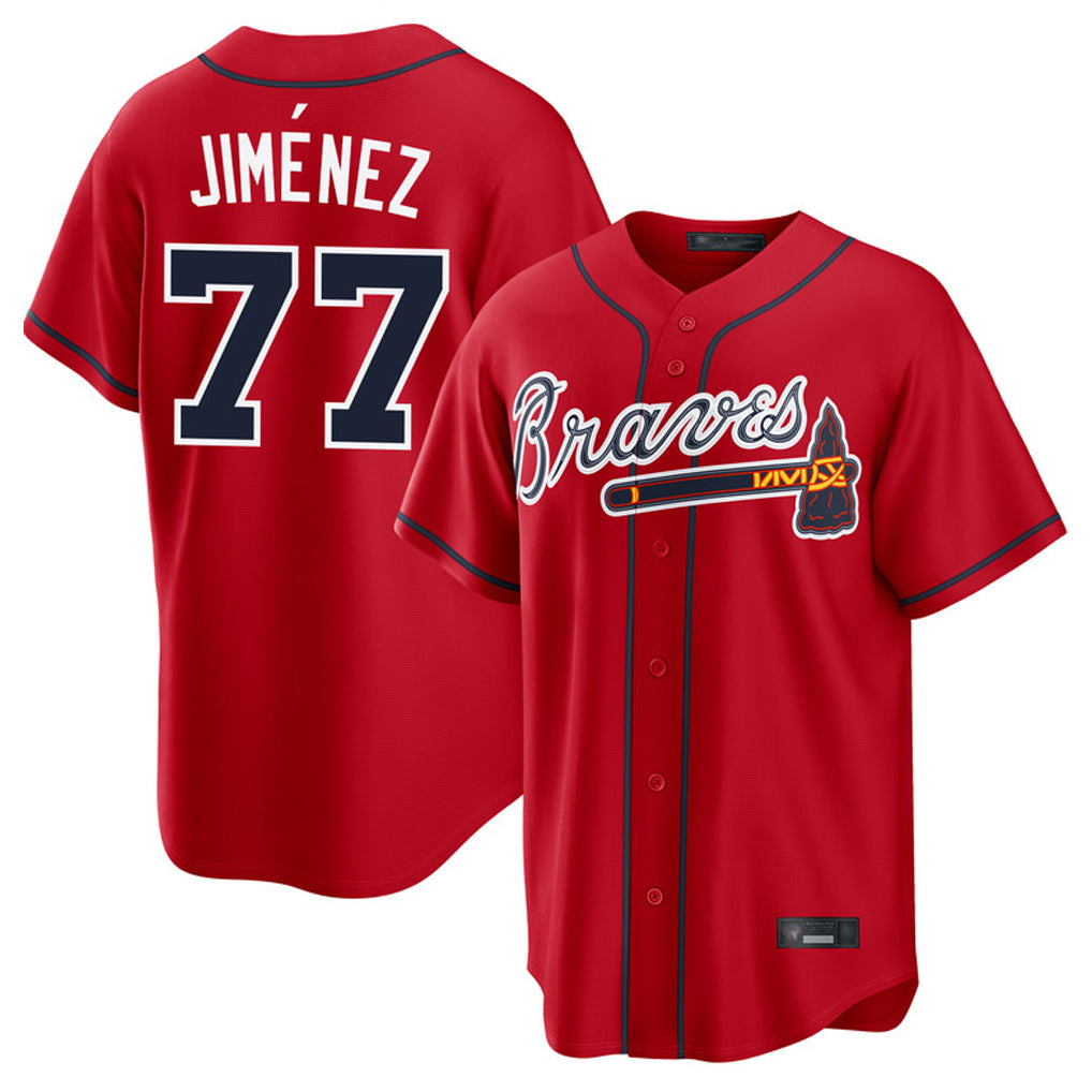 Atlanta Braves #77 Joe Jimenez Player Red CLOTHIN Home Game Stitched Jerseys