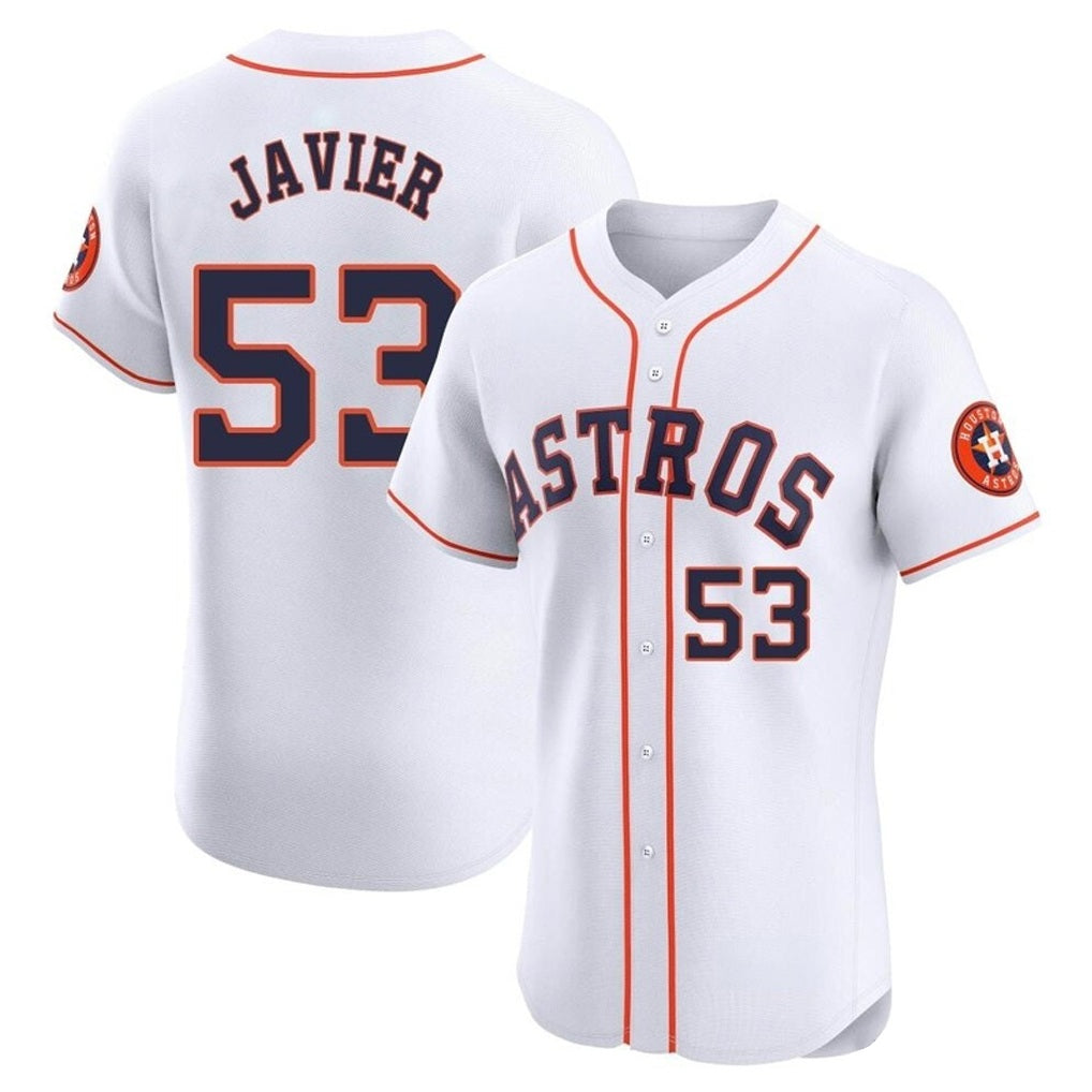 Houston Astros #53 Cristian Javier Player White CLOTHIN Limited Elite Home Stitched Jerseys