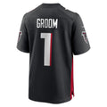 A.Falcons Number #1 Groom Black CLOTHIN Game Jersey