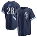 Kansas City Royals #28 Kyle Isbel Player Navy CLOTHIN City Connect Home Game Stitched Jerseys