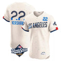 Los Angeles Dodgers #22 Clayton Kershaw Player Cream CLOTHIN World Series City Connect Limited Elite Home Stitched Jerseys