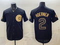 Chicago Cubs #2 Nico Hoerner Black Gold CLOTHIN 150th Anniversary Patch Stitched Jersey
