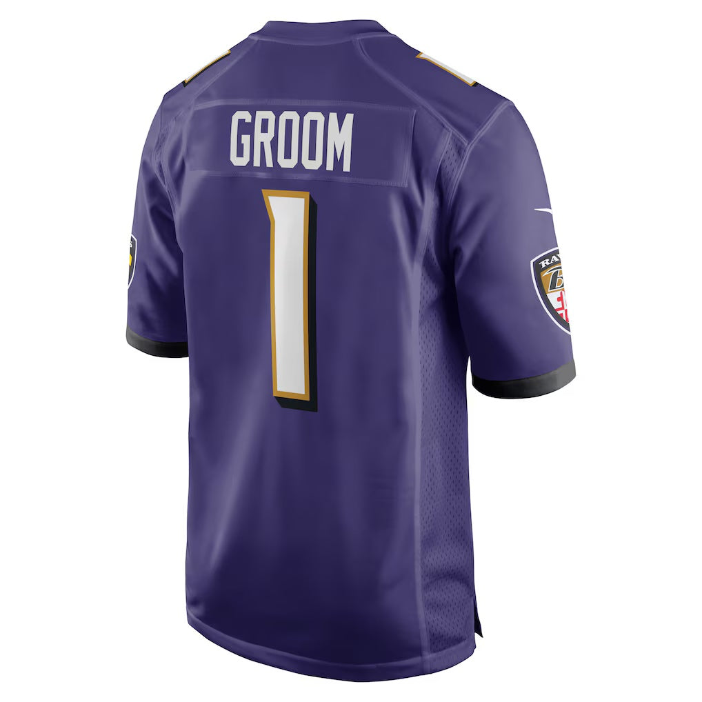 B.Ravens Number #1 Groom Purple CLOTHIN Game Jersey