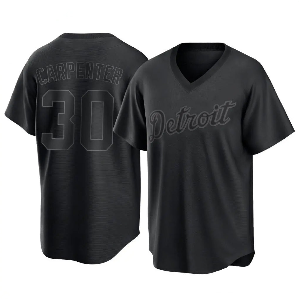 Detroit Tigers #30 Kerry Carpenter Player Black CLOTHIN T-shirt Home Game Stitched Jerseys
