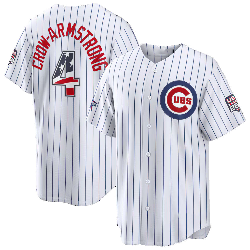 Chicago Cubs #4 Pete Crow-Armstrong 2026 All-Star Edition Stars & Stripes White CLOTHIN Stadium Jersey