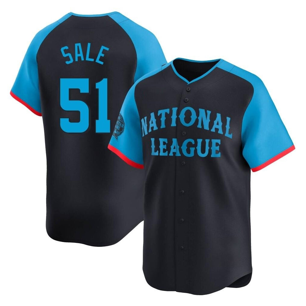 Atlanta Braves #51 Chris Sale Player Navy CLOTHIN National League All-Star Limited Home Game Stitched Jerseys