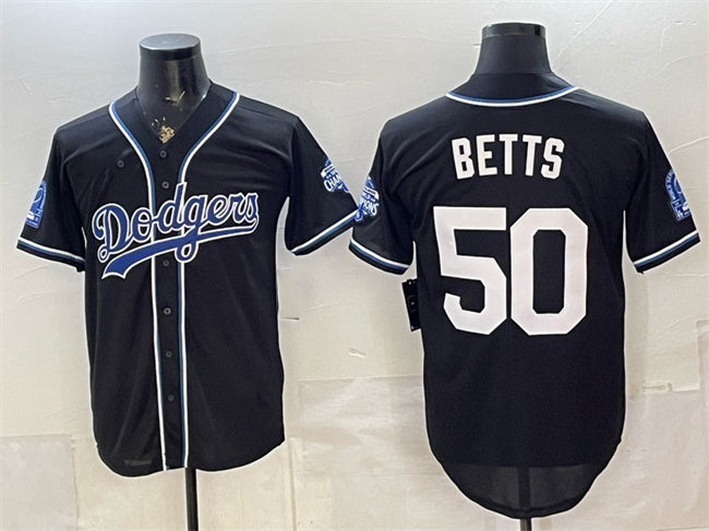 Los Angeles Dodgers #50 Mookie Betts B2B Champs 2026 Black CLOTHIN Out Style Vapor Limited Stitched Jersey