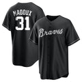 Atlanta Braves #31 Greg Maddux Player Black CLOTHIN Home Game Stitched Jerseys