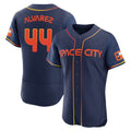 Houston Astros #44 Yordan Alvarez Player Navy CLOTHIN City Connect Limited Elite Home Stitched Jerseys