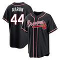 Atlanta Braves #44 Hank Aaron Player Black CLOTHIN Fashion Out Game Stitched Jerseys