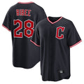 Cleveland Guardians #28 Tanner Bibee Player Navy CLOTHIN Home Game Stitched Jerseys