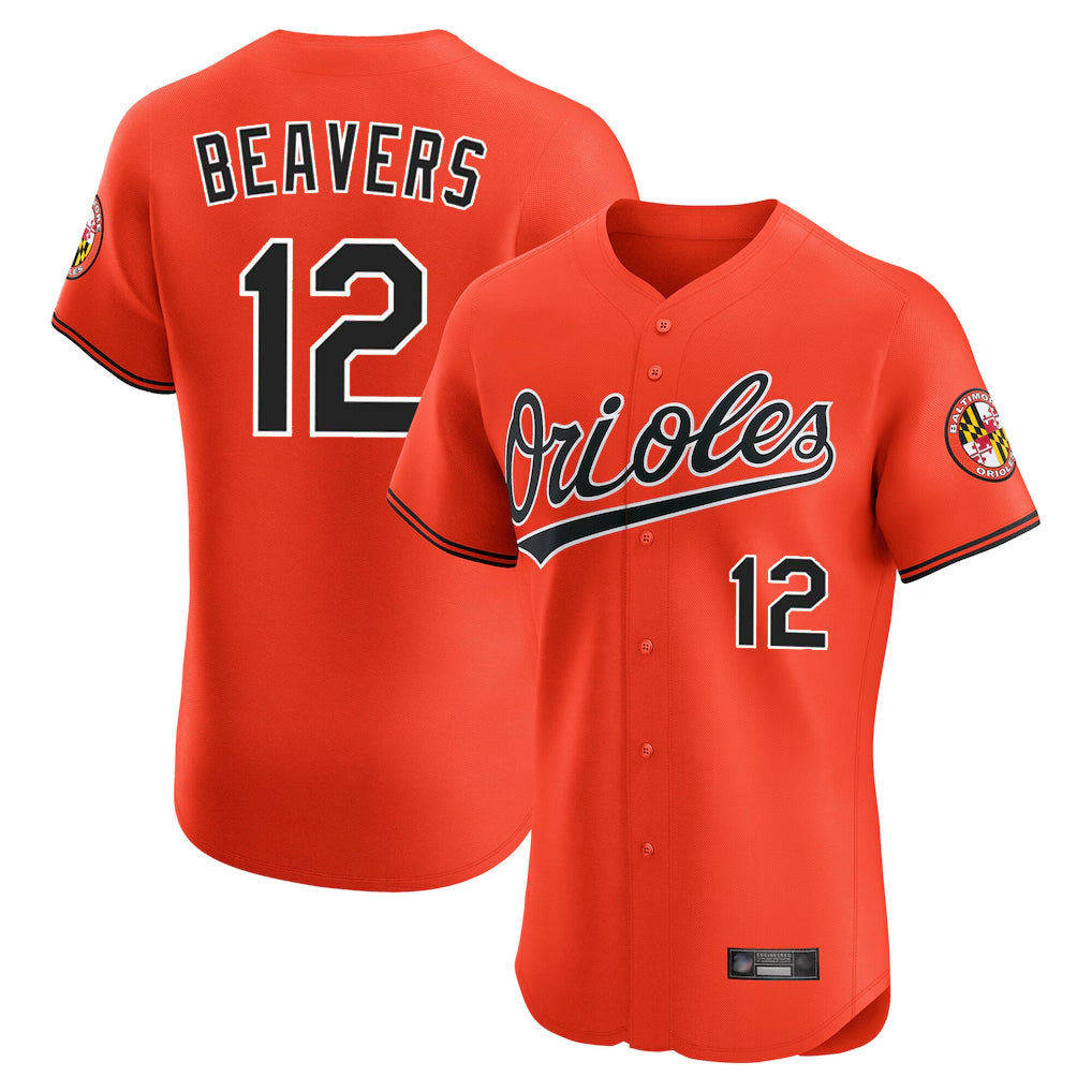 Baltimore Orioles #12 Dylan Beavers Player Orange CLOTHIN Limited Elite Home Game Stitched Jerseys