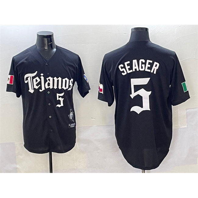 Texas Rangers #5 Corey Seager Black CLOTHIN Mexico 2025 Vapor Premier Limited Stitched Jersey