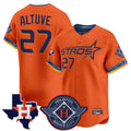 Houston Astros #27 Jose Altuve Player Orange CLOTHIN City Connect Texas Patch Vapor Premier Limited Home Stitched Jerseys