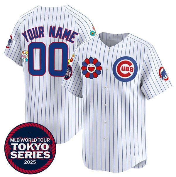 Custom Chicago Cubs Active Player White CLOTHIN 2025 Tokyo Series Limited Stitched Jersey