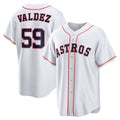 Houston Astros #59 Framber Valdez White CLOTHIN Home Replica Jersey