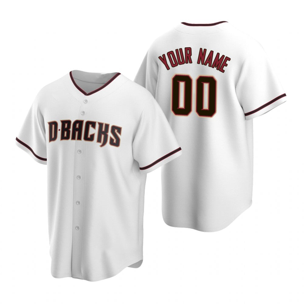 Custom Arizona Diamondbacks White CLOTHIN Stitched Cool Base Home Jersey