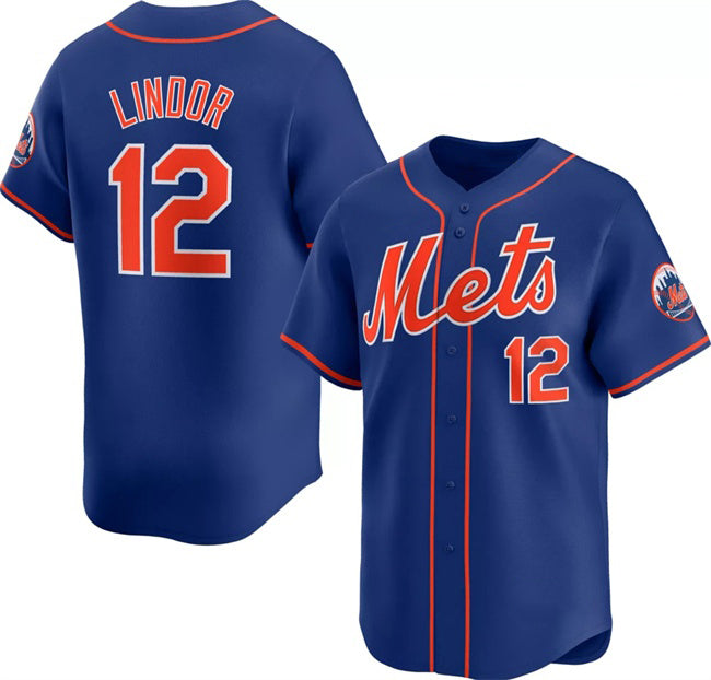New York Mets #12 Francisco Lindor Royal CLOTHIN 2024 Alternate Limited Stitched Jersey